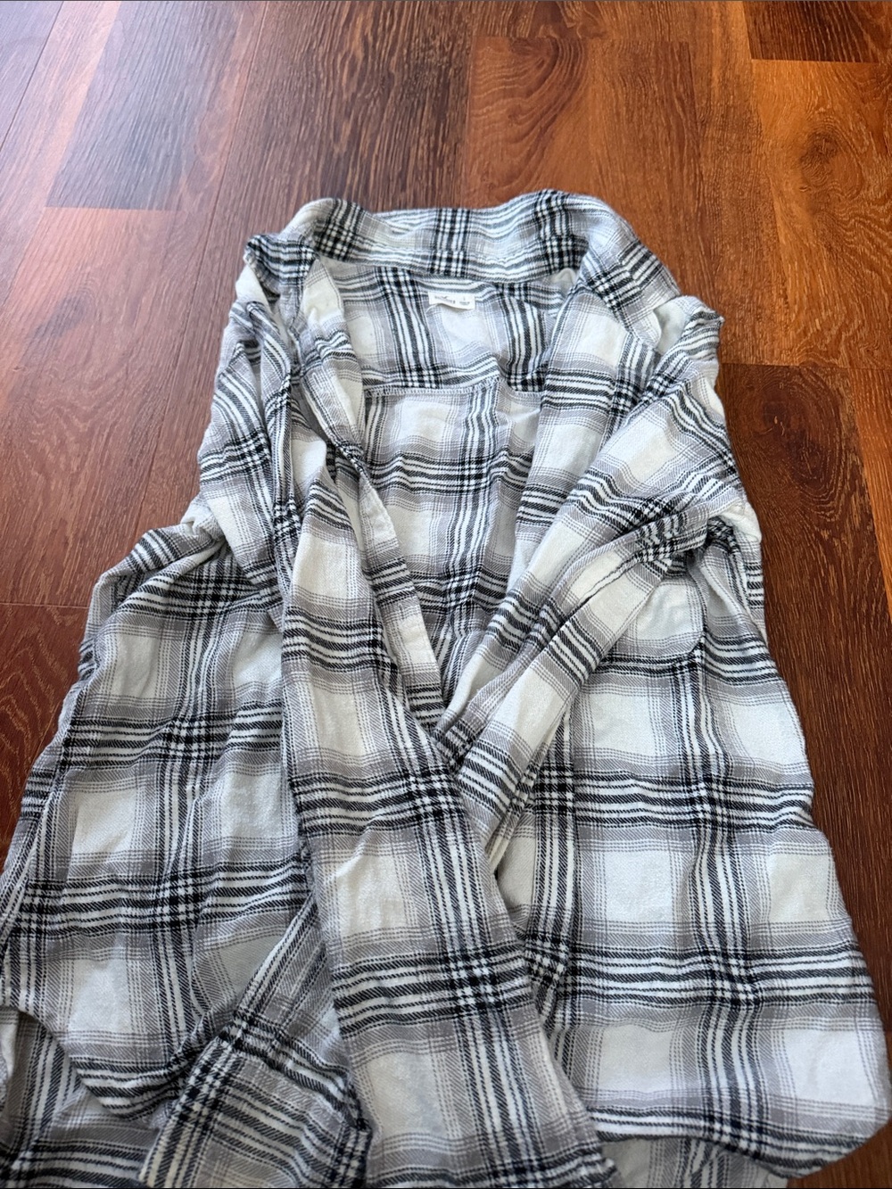 Hollister Black and White Plaid Button-Down Shirt